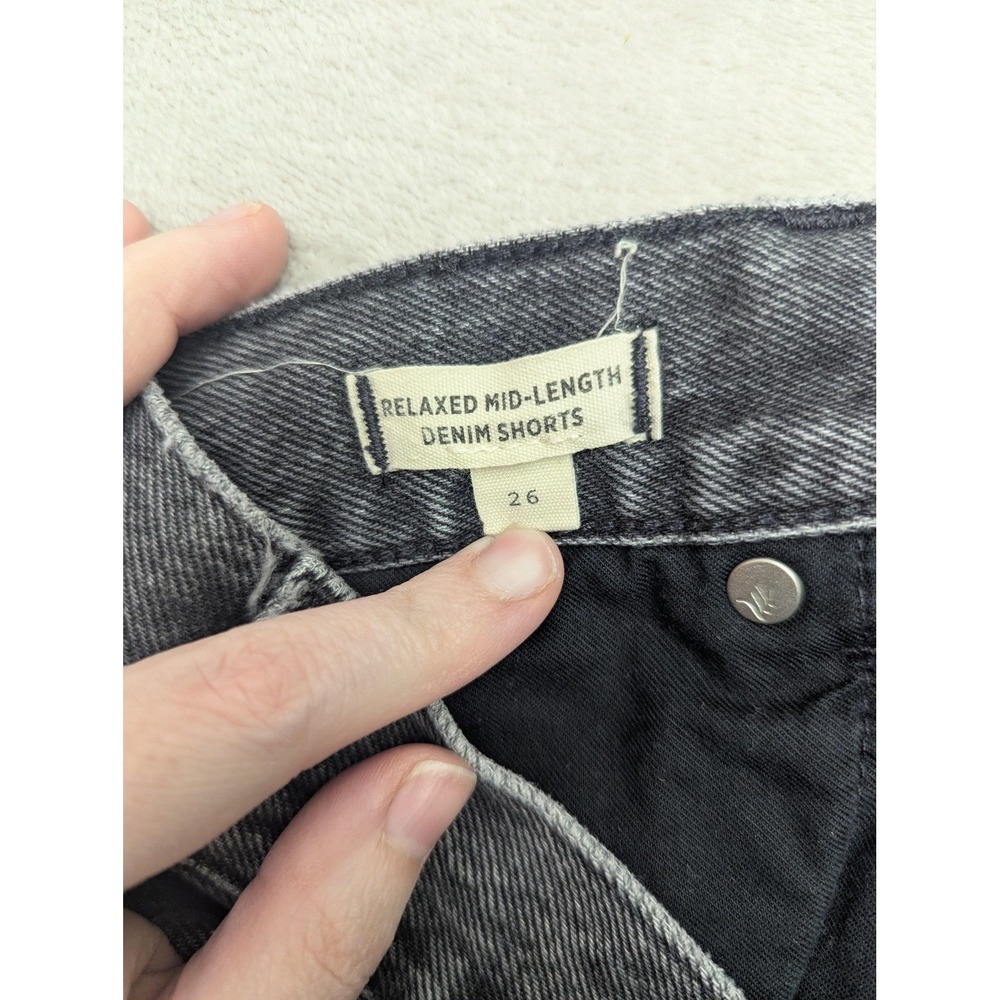 Madewell Relaxed Mid Length Denim Shorts Womens 26 Gray Cutoff Frayed Hem - Picture 12 of 15